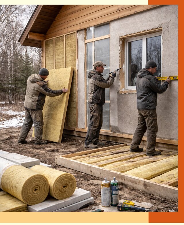 Утепление дачного дома в Белой Калитве от 4926 руб/м2 — недорого | ТепломастерБкл